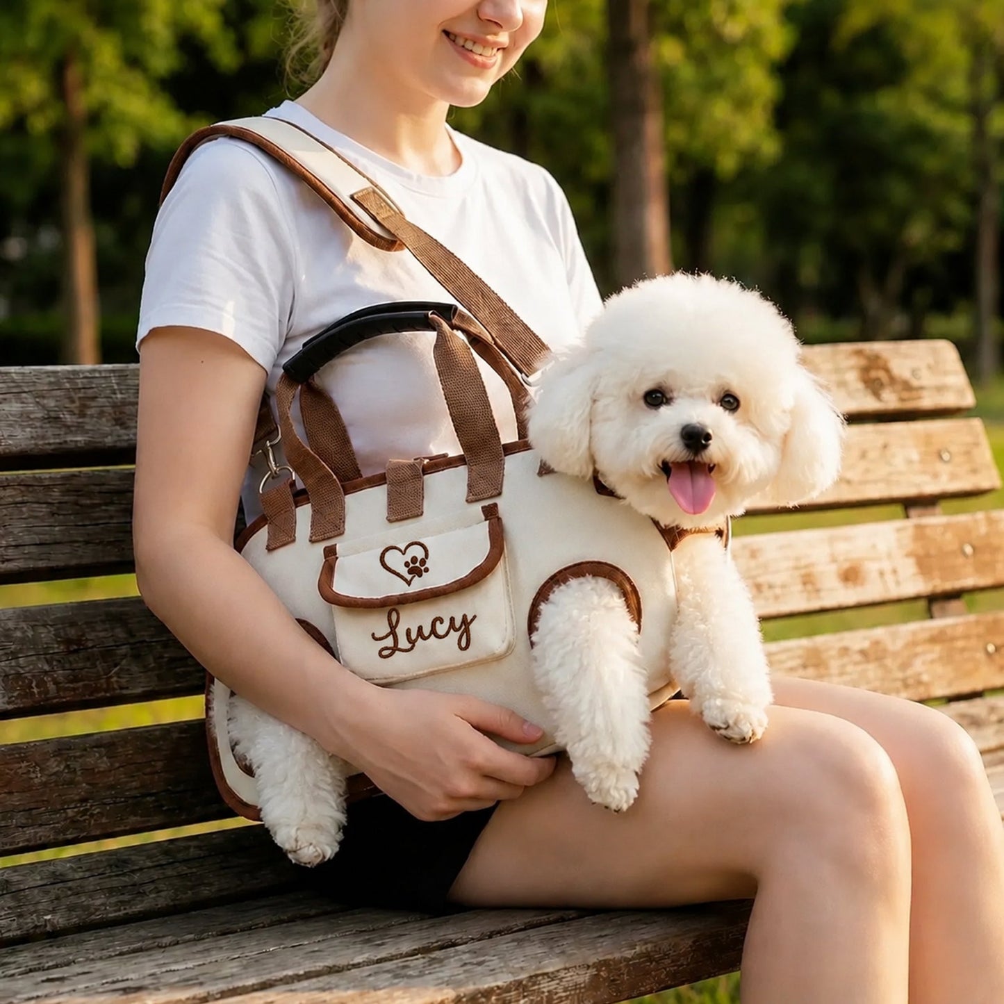 Personalized Custom Portable, Breathable, Crossbody Pet Backpack