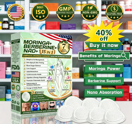 💚Official Store | 🍋 ROVEXIA Moringa & Berberine 10-IN-1 Advanced Nano Microneedle 1 Patch (Once Daily, visible changes in 7 days) ✅ Obesity, Diabetes, Sleep Apnea, And Joint Issues