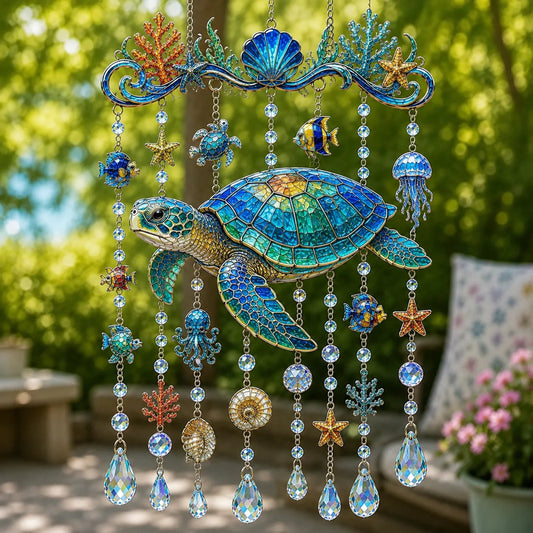 🐋 Ocean-Themed Wind Chime – Bring the Ocean Glow to Your Garden