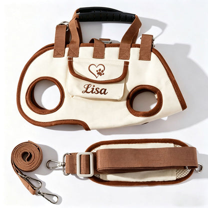 Personalized Custom Portable, Breathable, Crossbody Pet Backpack