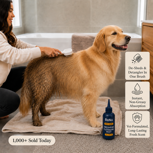ReNu FreshFur Shower Brush + Cleansing Mist