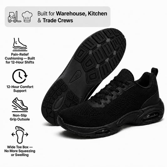 Faventina™ SHIFT-12 — Work Sneakers for Men | 12-Hour Support on Hard Floors