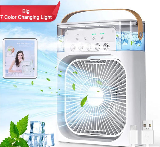💚Cool Nova™ Portable Mini Air Cooler Fan | Portable Humidifier Air Cooler Mist Fan Mini Table Fan for Home with 3 Speed Mode with Water Spray