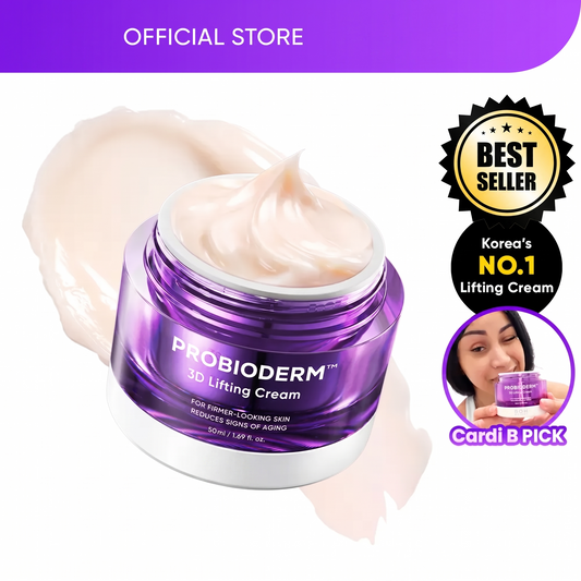 [Cardi B Pick]  Probioderm 3D Lifting Cream 1.7 fl oz | Advanced Korean Facial Night Cream with 17-Peptide Complex & Probioderm for Wrinkles on Face and Neck, Butter-Rich Texture for Perfect Slugging