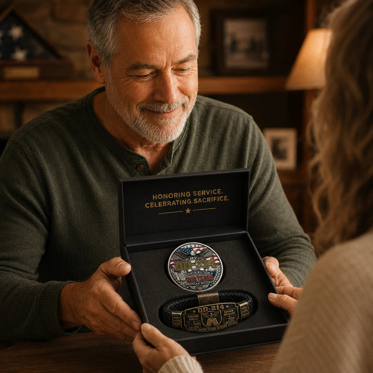 🔥LIMITED SALE! Veteran DD-214 Bracelet & Coin Set