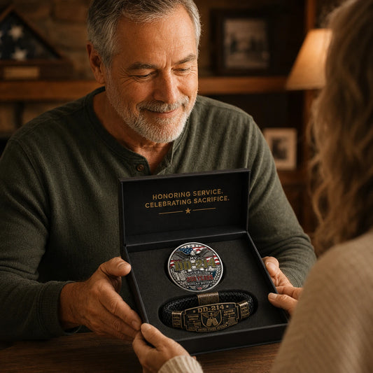 🔥LIMITED SALE! Veteran DD-214 Bracelet & Coin Set