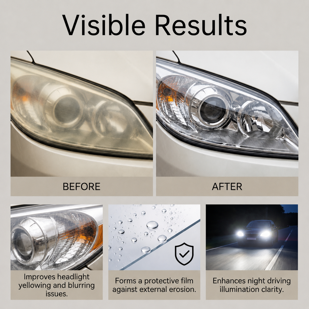 Professional Headlight Polish and Sealant Kit