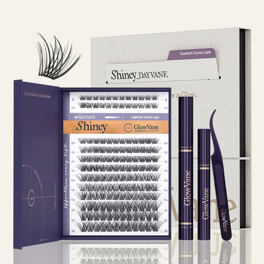 TrueCurve DIY Eyelash Clusters Kit, 0.03mm Soft Fluffy Waterproof 8-18mm Lash Set