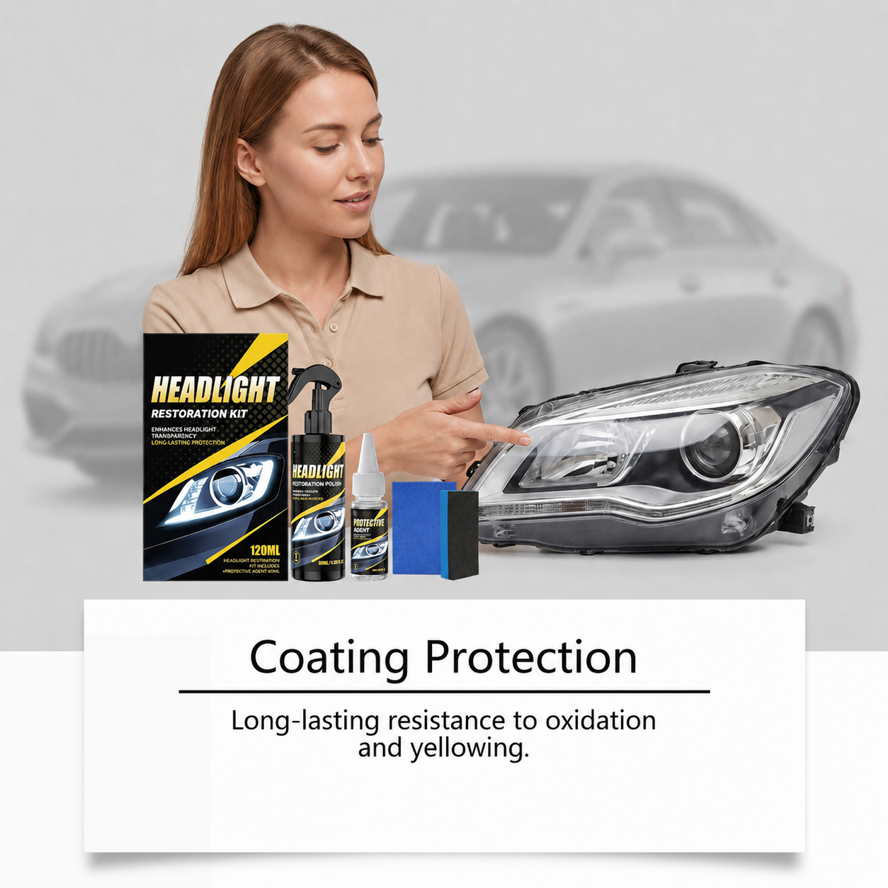 Professional Headlight Polish and Sealant Kit