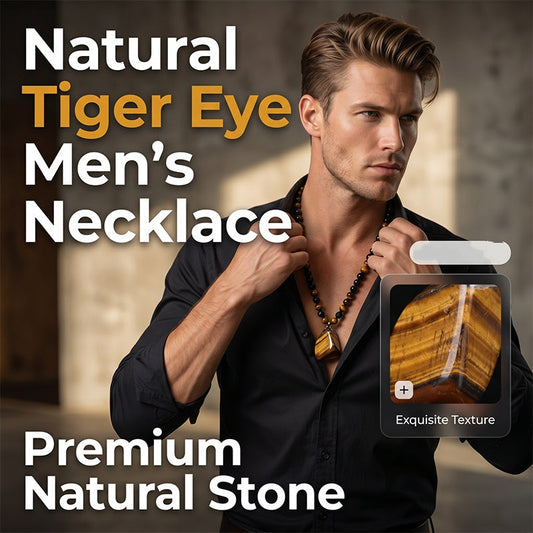 🔥40% OFF NOW🦁Men's Natural Tiger's‑Eye Beaded Necklace‑Stylish Energy Healing Stone Jewelry for Daily & Gift‑Giving
